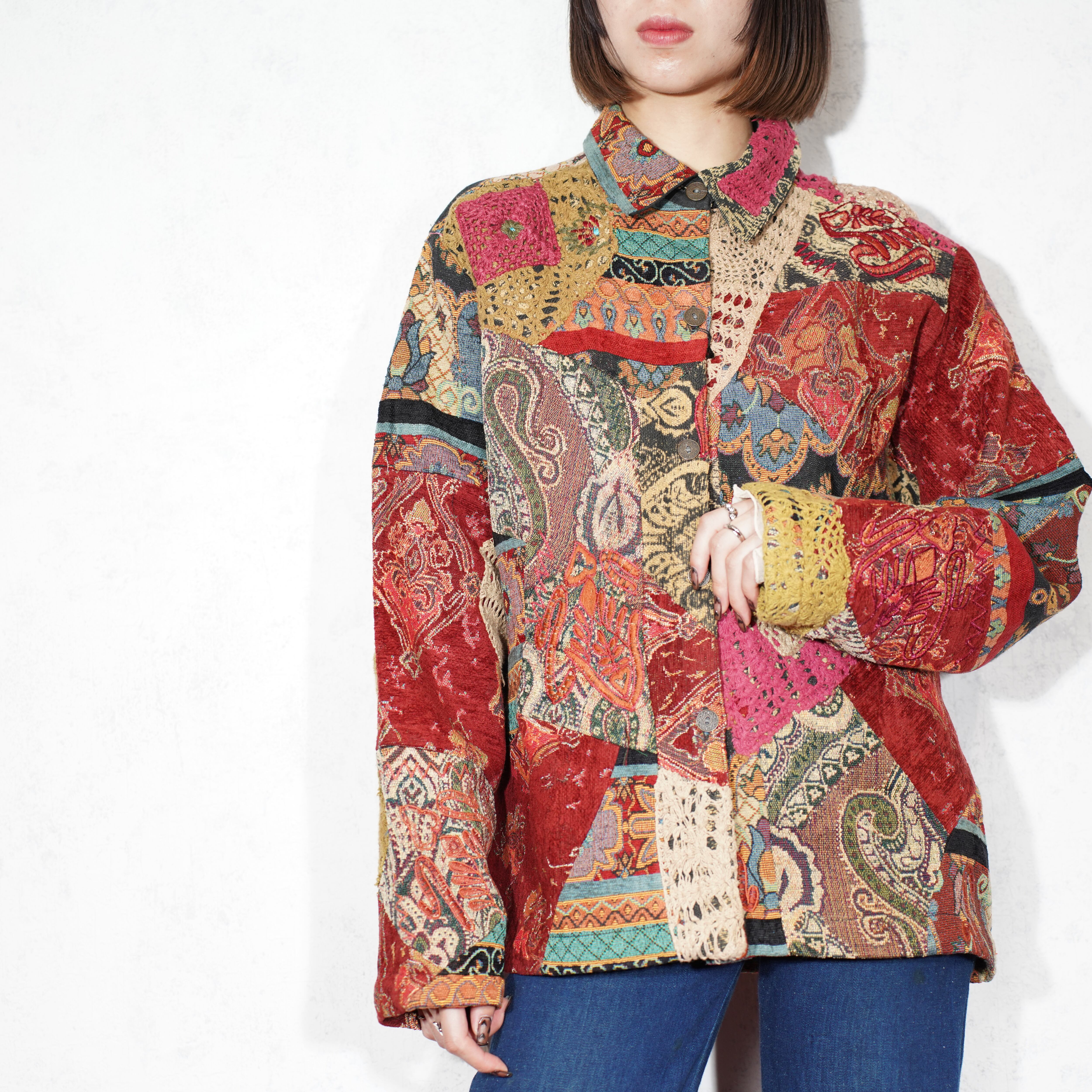 SPECIAL ITEM* USA VINTAGE CHICO'S PATCHWORK EMBROIDERY DEISIGN