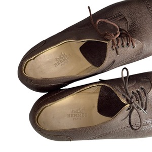 HERMES leather medallion shoes