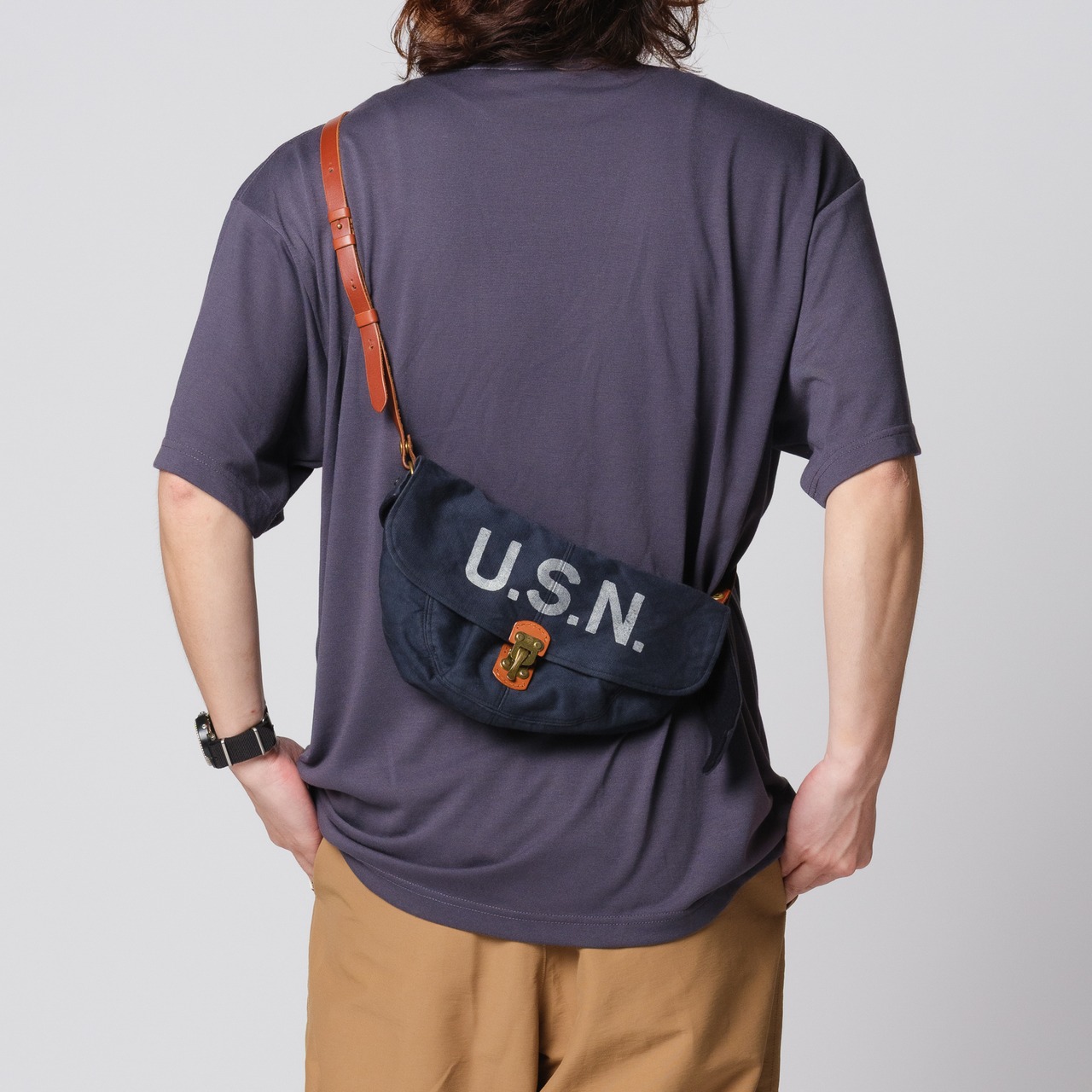 【Ratsnuts Leather】U.S NAVY N-1 DECK HELMET CUSTOM BAG（NAVY）