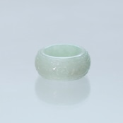 Carving NyoY 翡翠くり抜き甲丸リング A貨翡翠 jd_rg2517