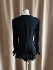 classic noir peplum sheer shirt-5205-4