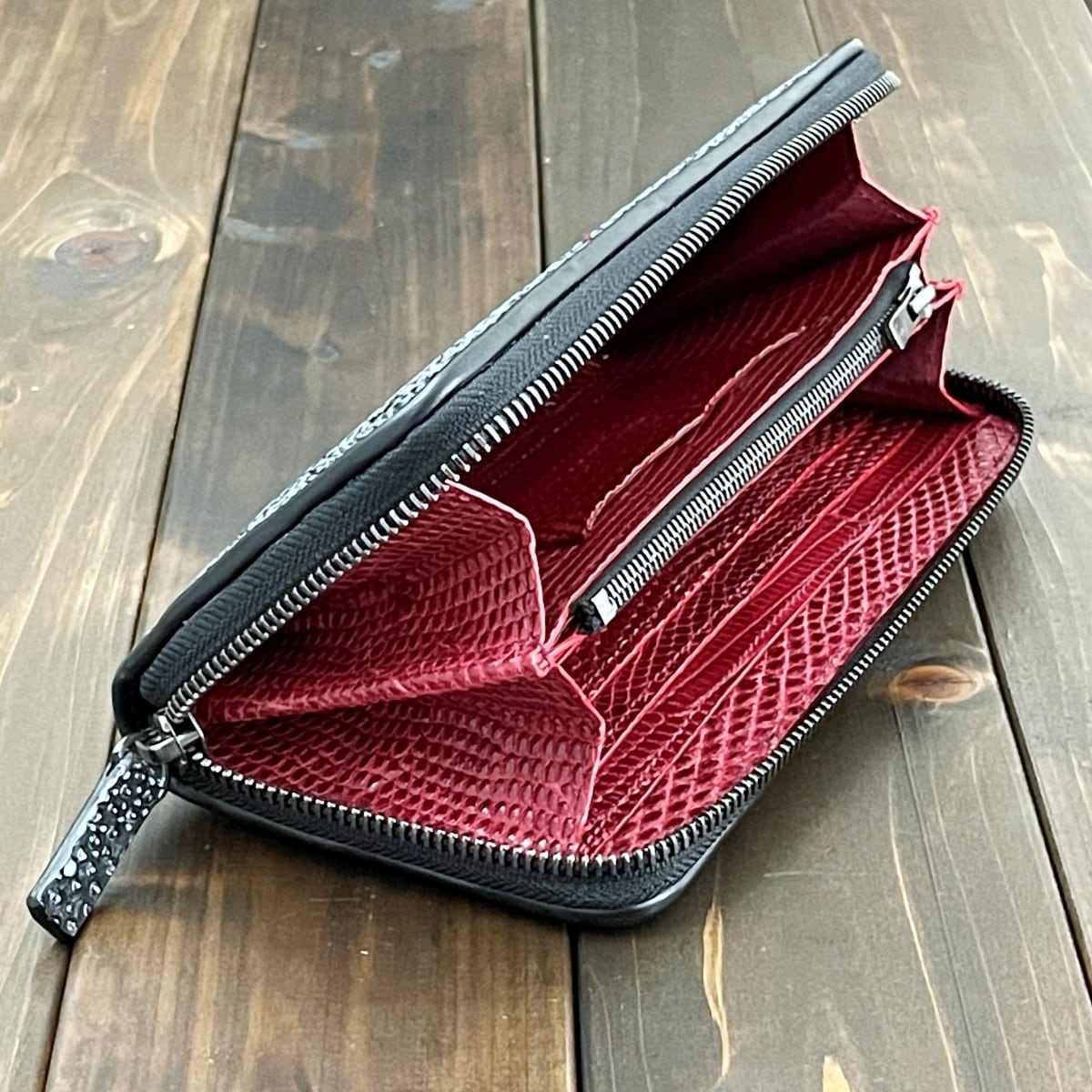 スタースティングレイ × リザード 長財布 ブラック | CUERO DELICADO