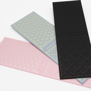 栞　箔押し　３色セット　ブルージーン／ピンク／ブラック（各３枚）