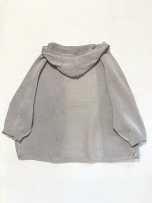 FACTORY・GIMAコットン フード付きカーディガン・ライトブルー