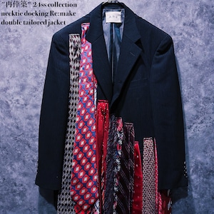 【doppio】"再倖築" 24ss collection necktie docking Re:make double tailored jacket