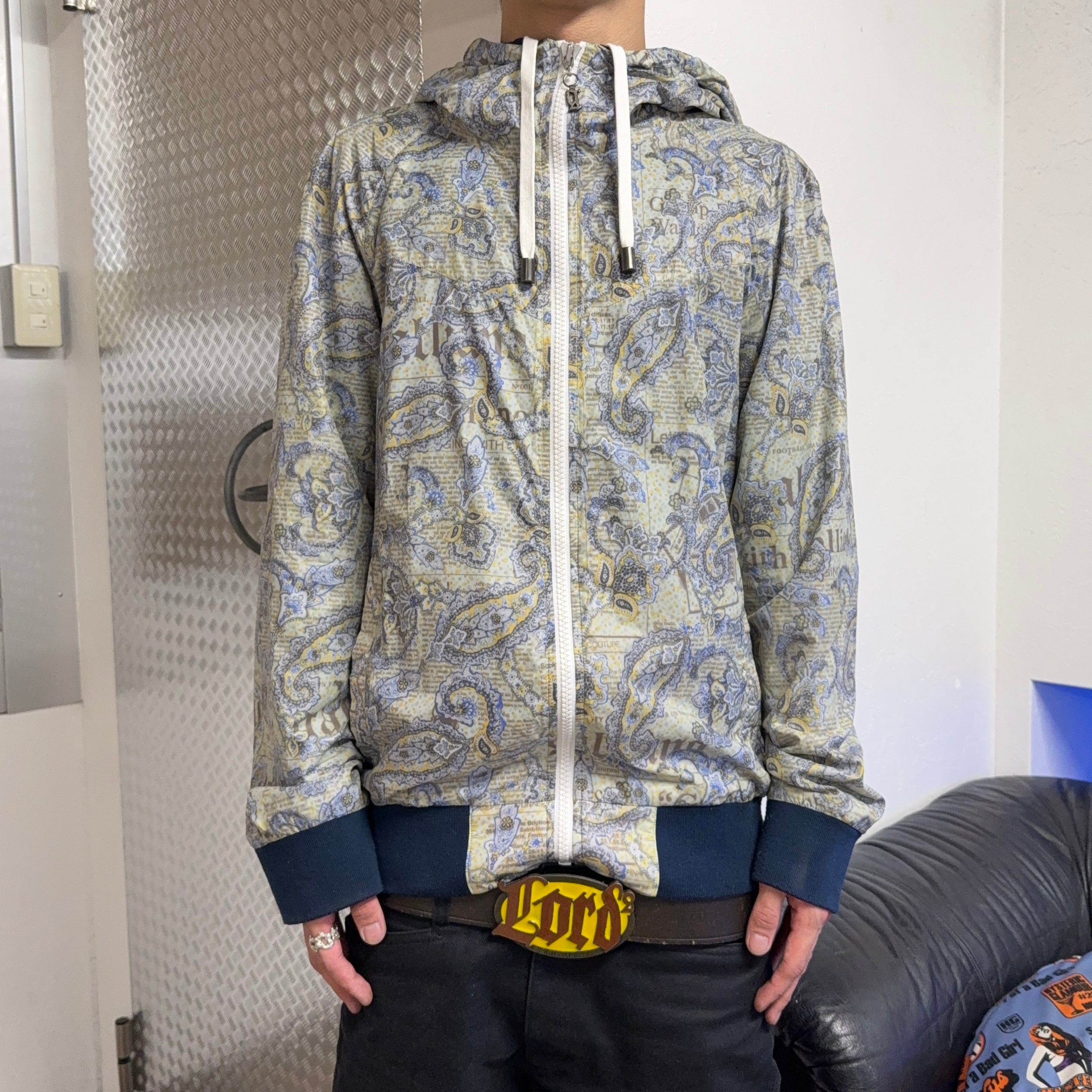 00s JOHN GALLIANO PAISLEY NEWS PAPER HOODED JACKET | GALAXIES