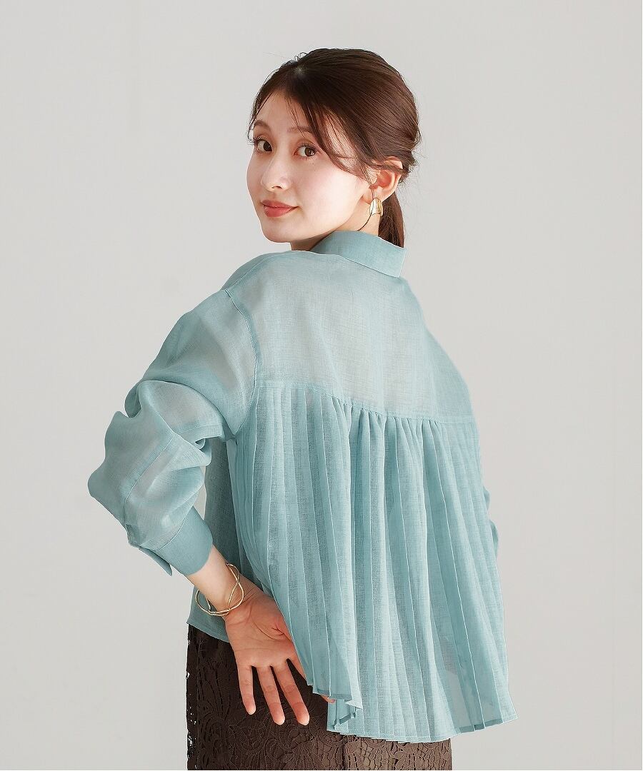 バックコンシャスで魅せる 】 シアーリネンライク・バックプリーツ