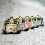 つまみ細工柄の豆がまバッグ