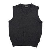 カシミヤ100% Cashmere Vネック カシミア ニット ベスト サイズ L /グレー/メンズ