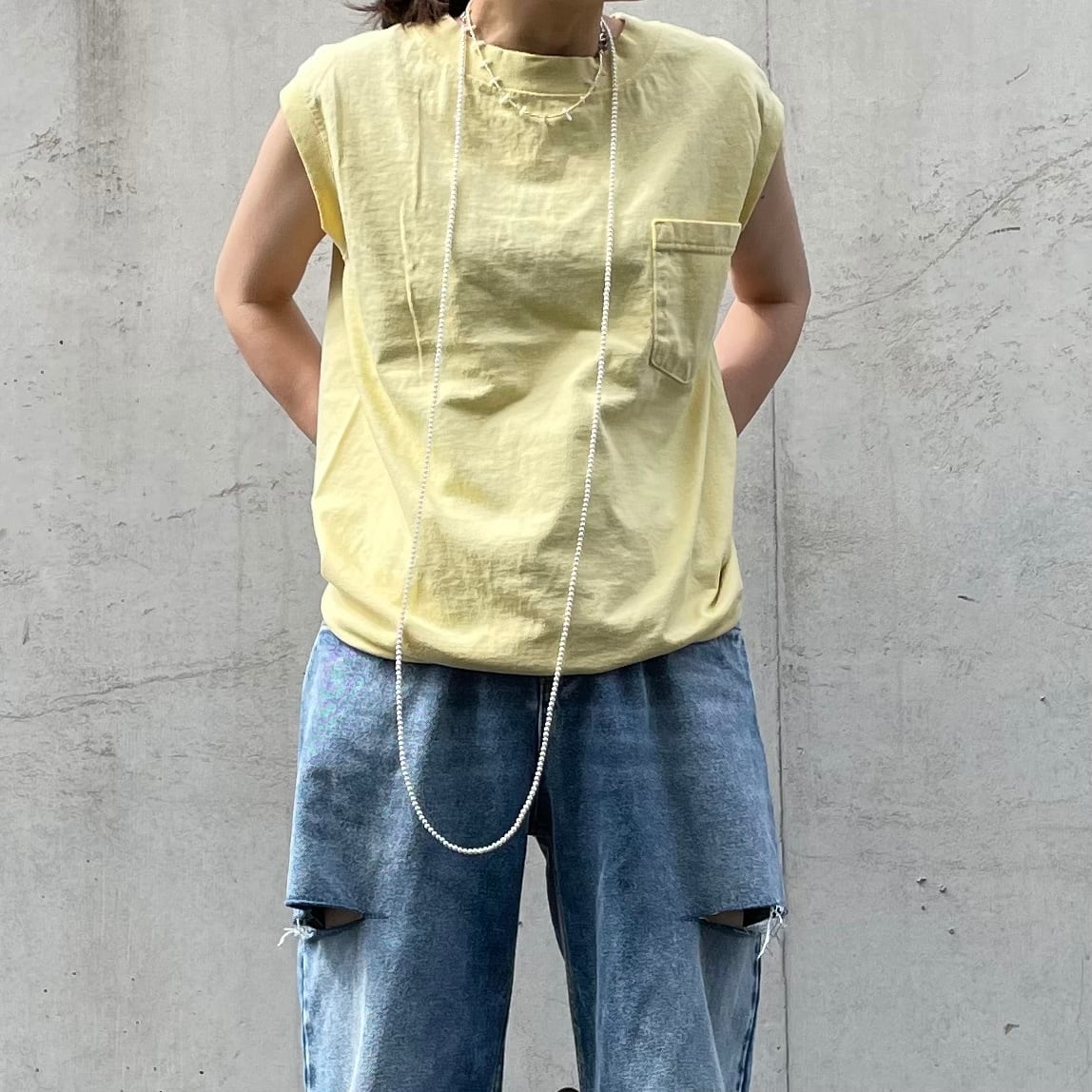 Goodwear ノースリーブリブプルオーバー YEL | unscrum Goodwear ノースリーブリブプルオーバー YEL | unscrum