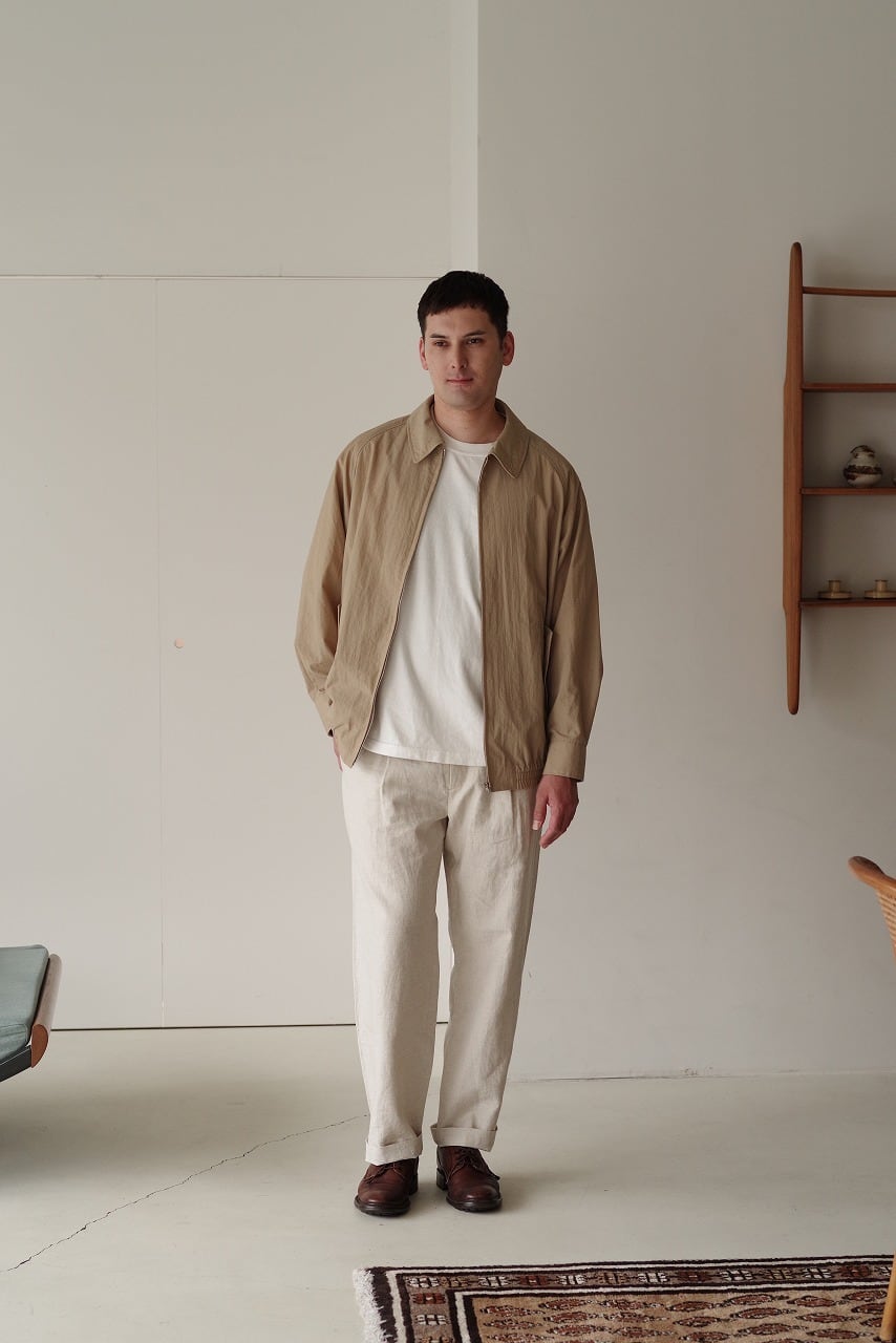 Linen Cotton Herringbone Trousers