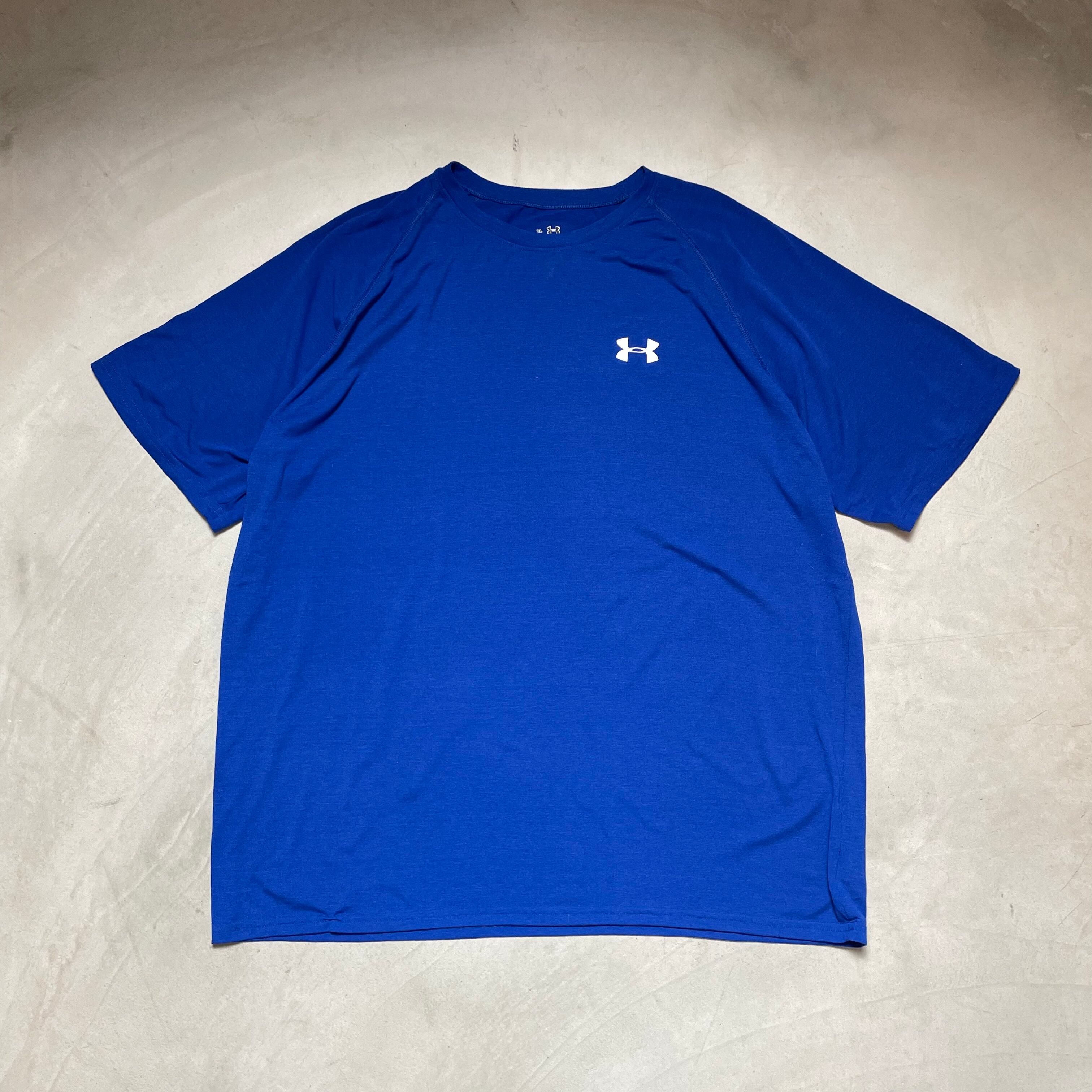 UNDER ARMOUR アンダーアーマー ワンポイントロゴ Tシャツ メンズ XL 古着 ブルー