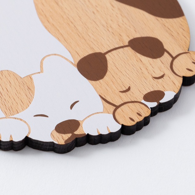 もふもふ時間 お昼寝わんこ｜犬雑貨・木製コースター・ウッドプレート