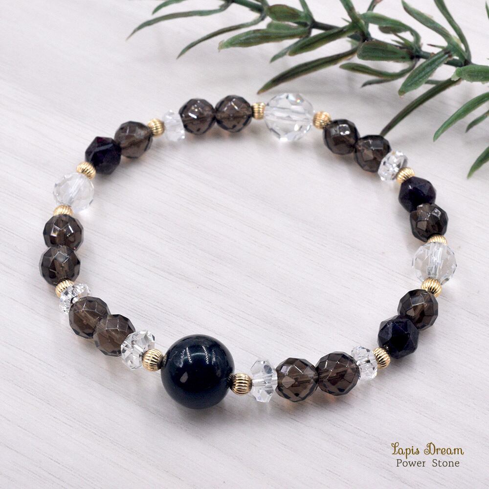 心にそっと寄り添って、勇気をくれるお守り | タイガーアイとスモーキークォーツのパワーストーン ブレスレット