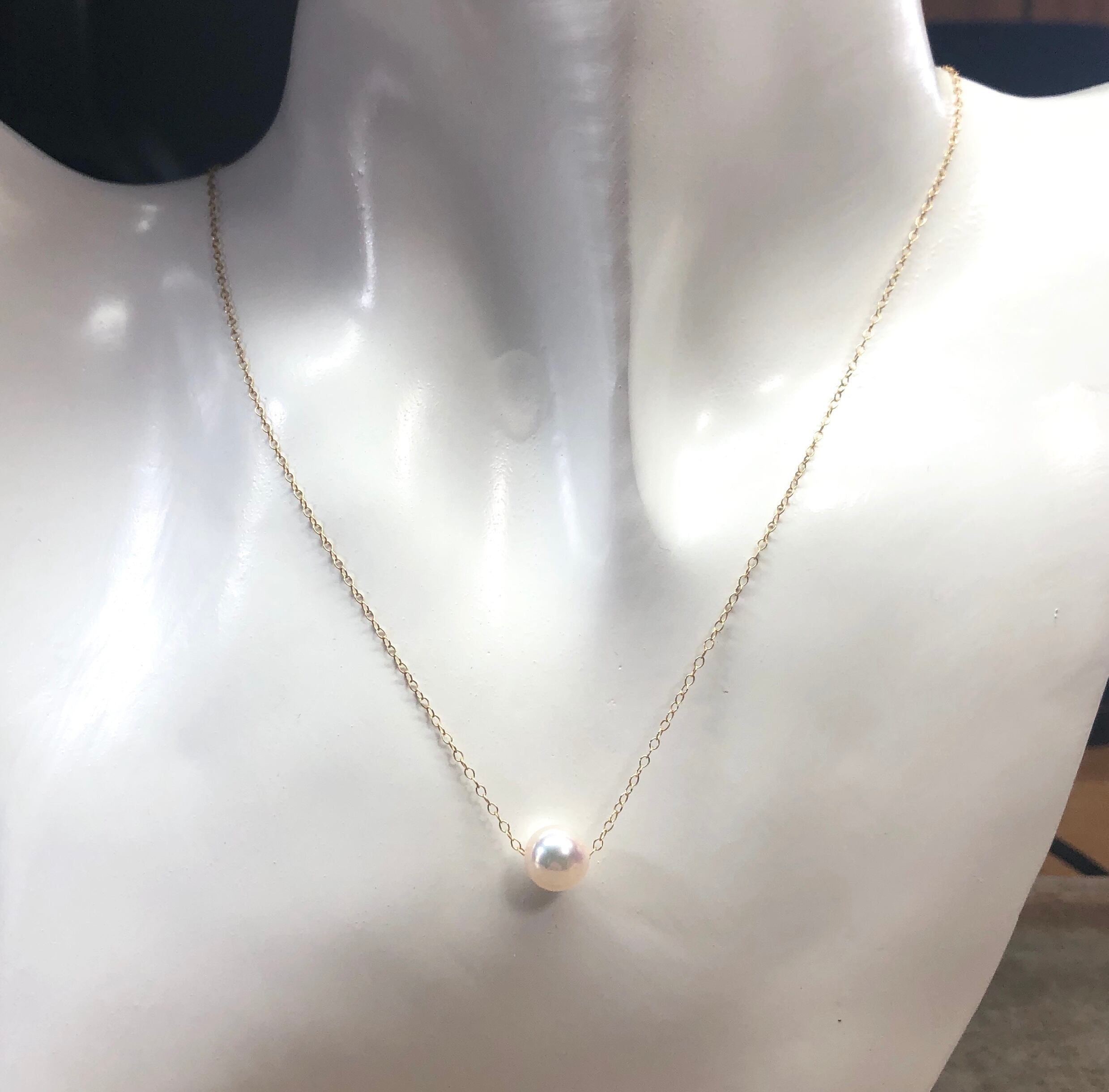 14kgf】スルーネックレス（7.5mm・アコヤ真珠）※刻印あり | ZEN56