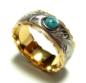 【大人気！】ハワイアンジュエリー ターコイズ ホヌ プルメリア  リング　メンズ