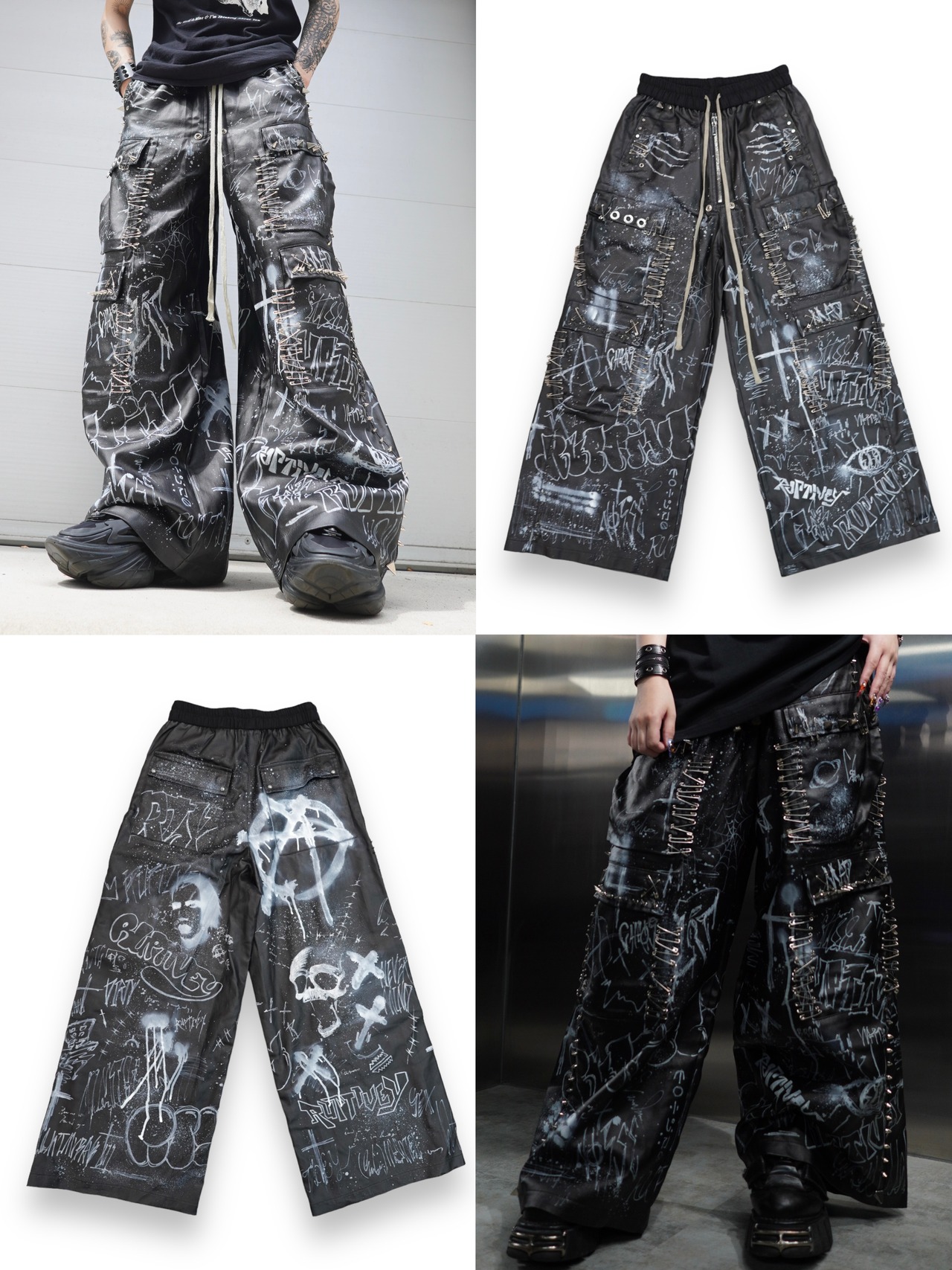 【RUPTIVEY】graphic paint cargo pants"影戮"