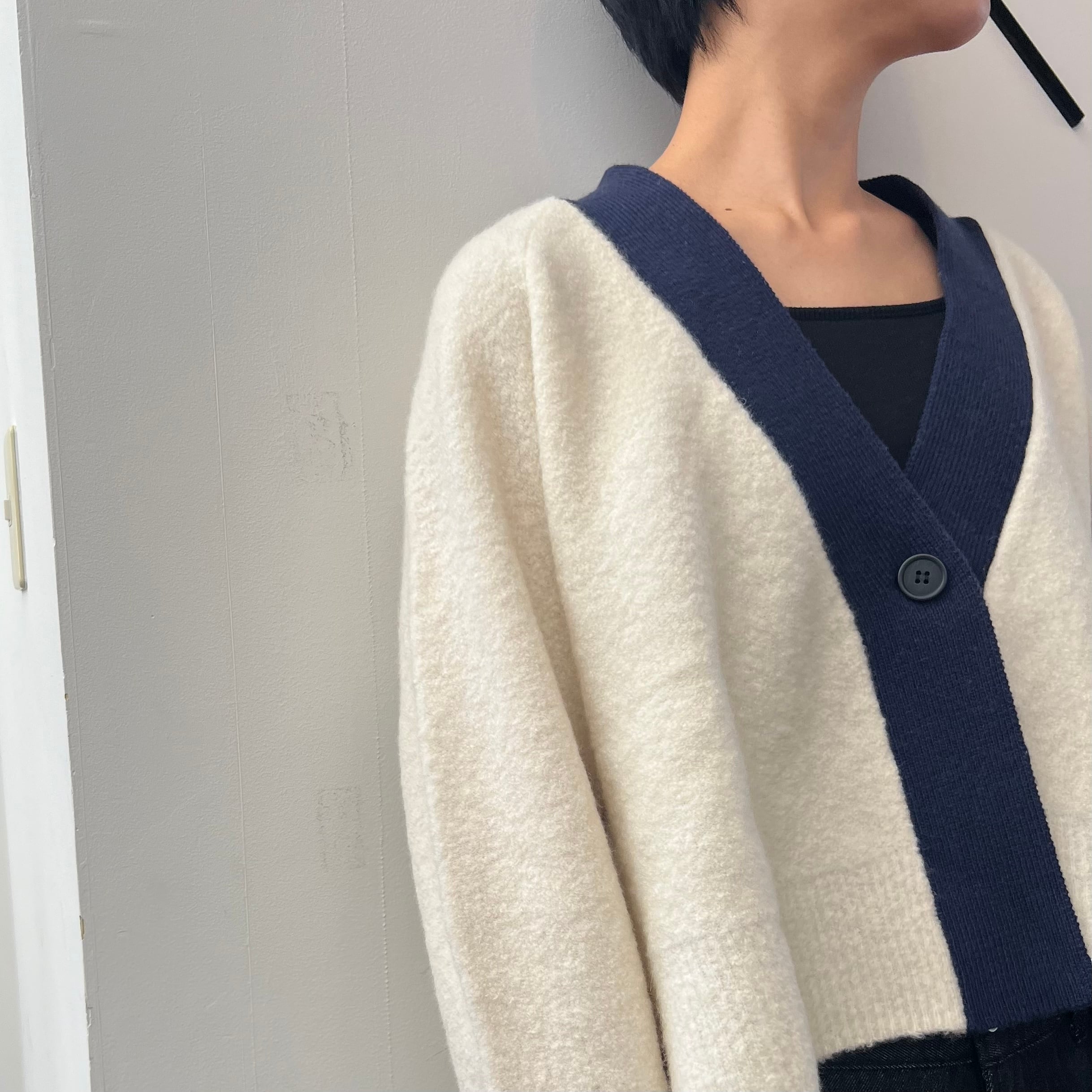 Mylanka】 ループヤーン配色ショートカーディガン | valance 福井