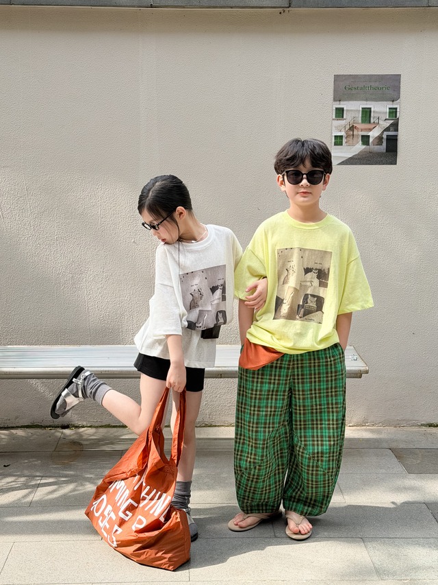 【KID】キャットフォト英字プリントリラックス半袖Tシャツ - 13