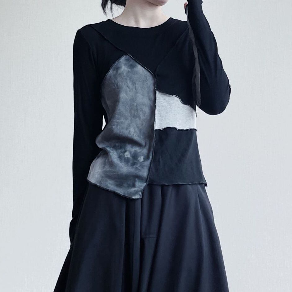 Tie-dye block mellow shirt S73