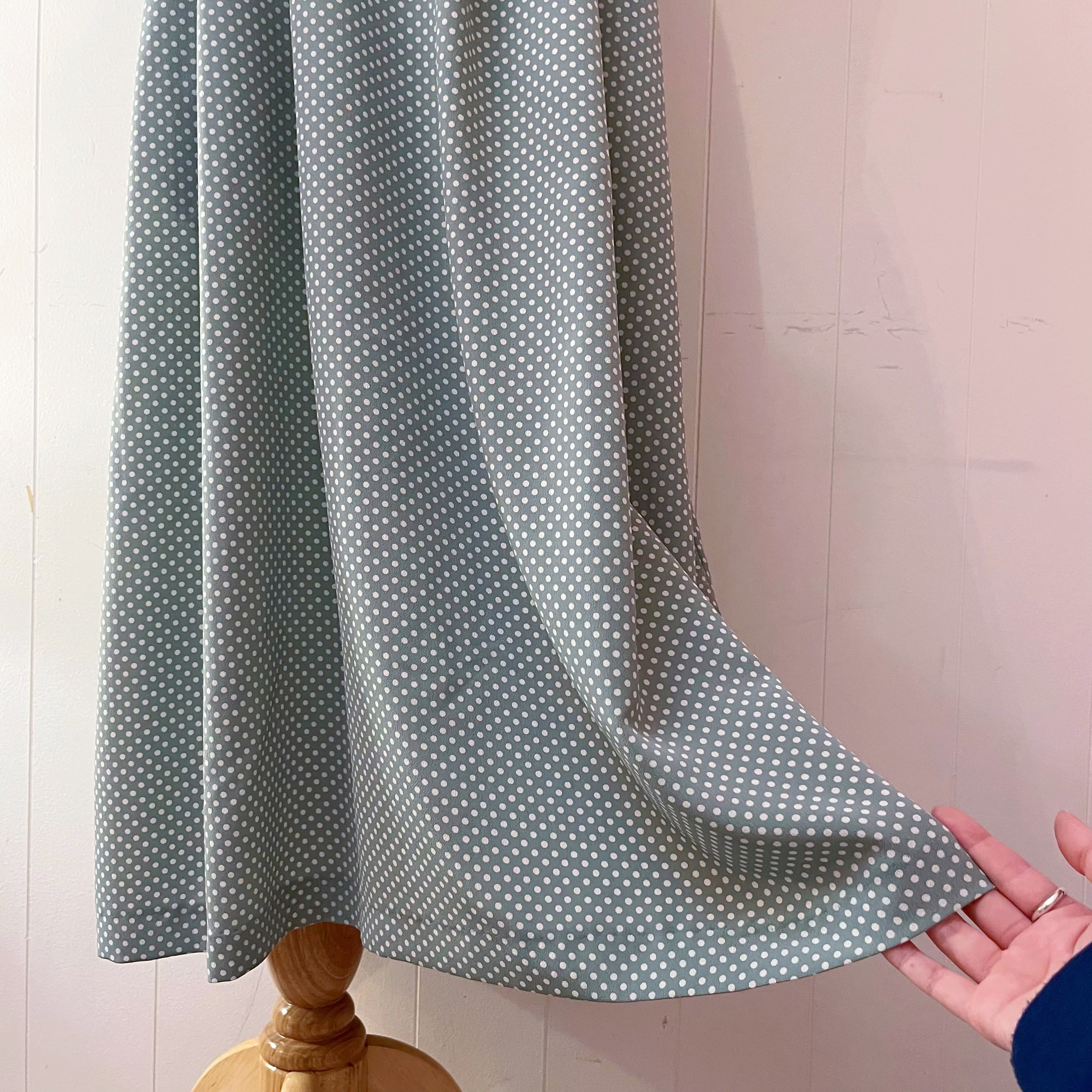 lace collar light green dot one-piece