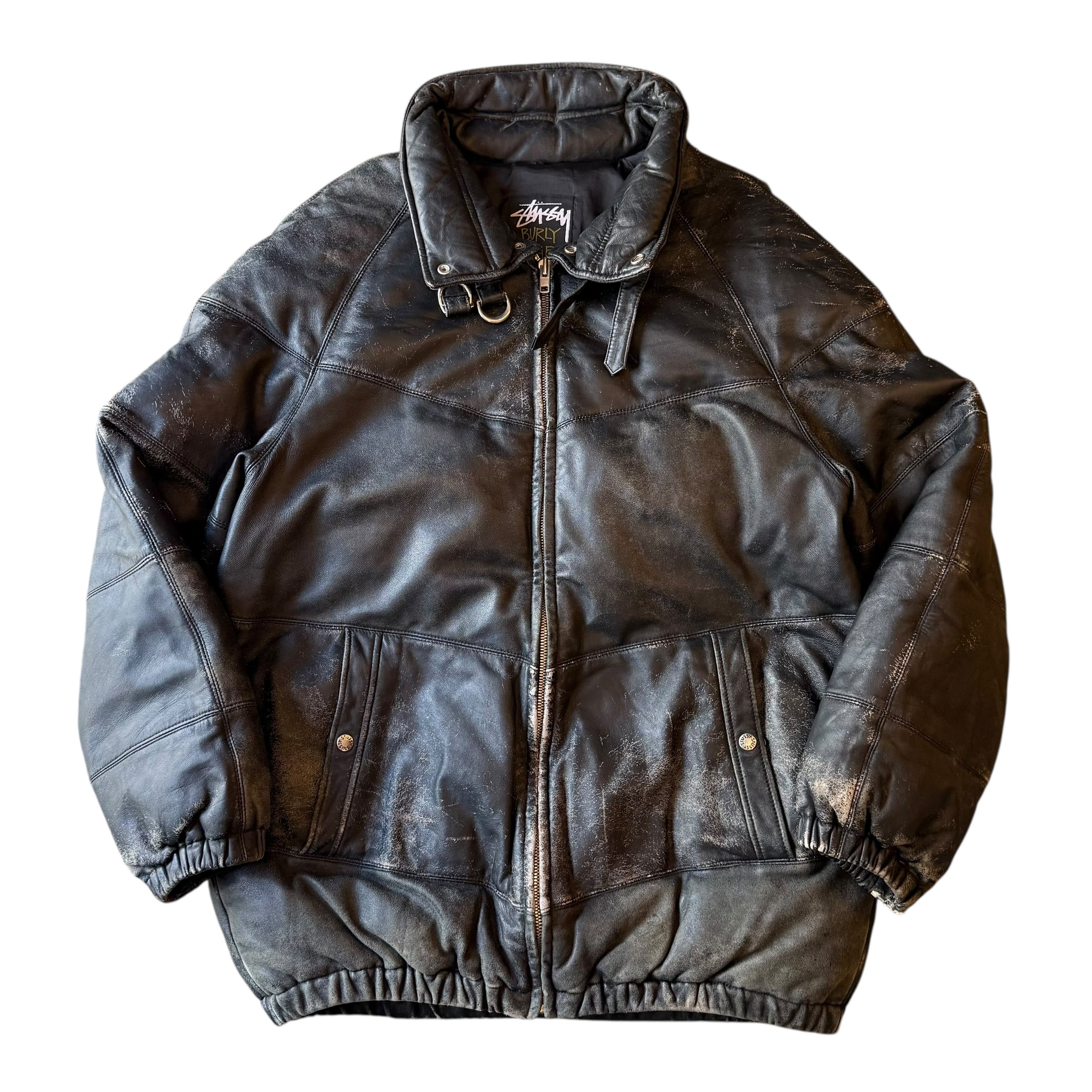 ジャケット・アウター stussy leather down jacket 雰囲気◎】90's Stussy Leather Down Jacket | spike osu