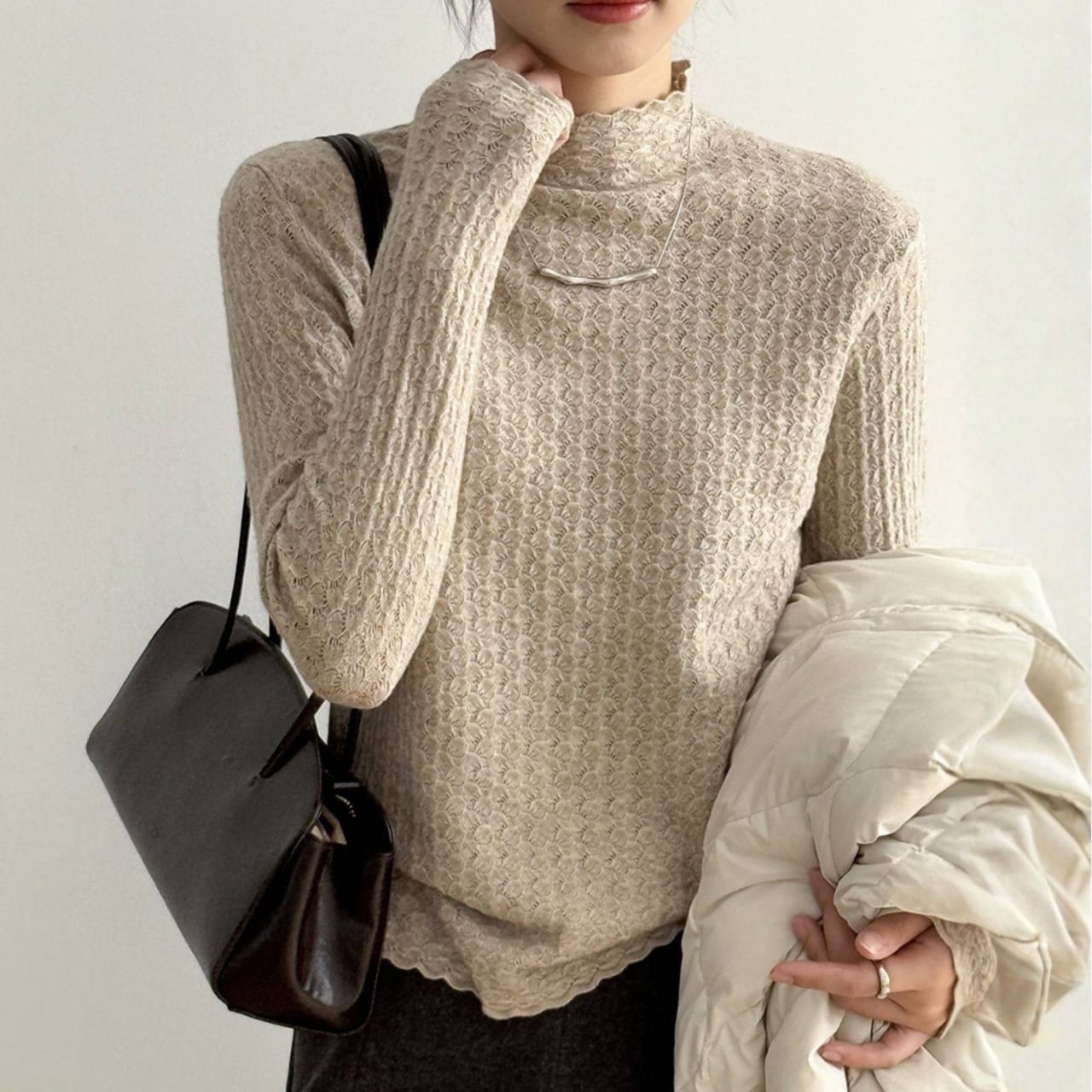 スタンドネック ニットプルオーバー N00226