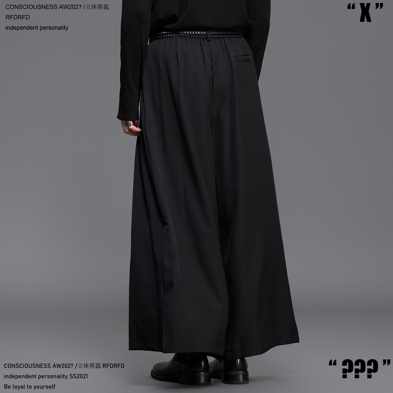 RFDRFD 26AW アンクル丈 和モダン ワイドプリーツパンツ