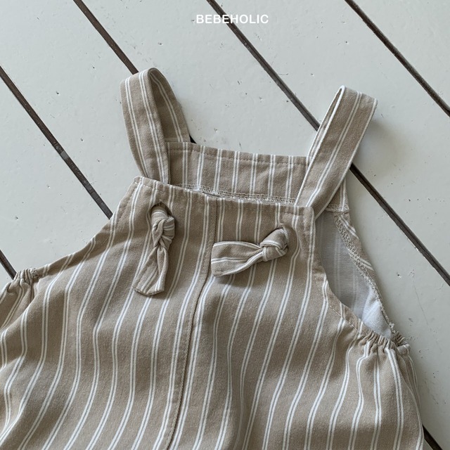 [bebeholic] stripe overall suit