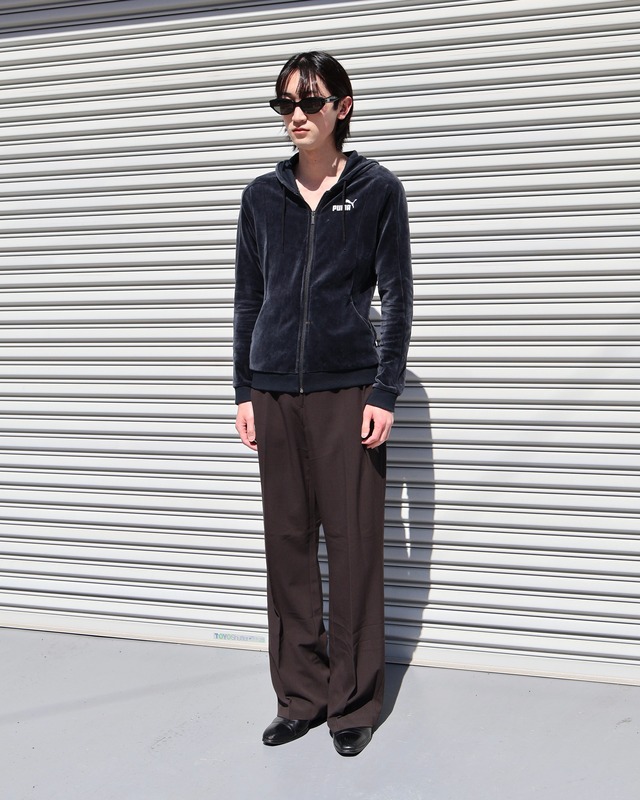 Color fading wide straight slacks