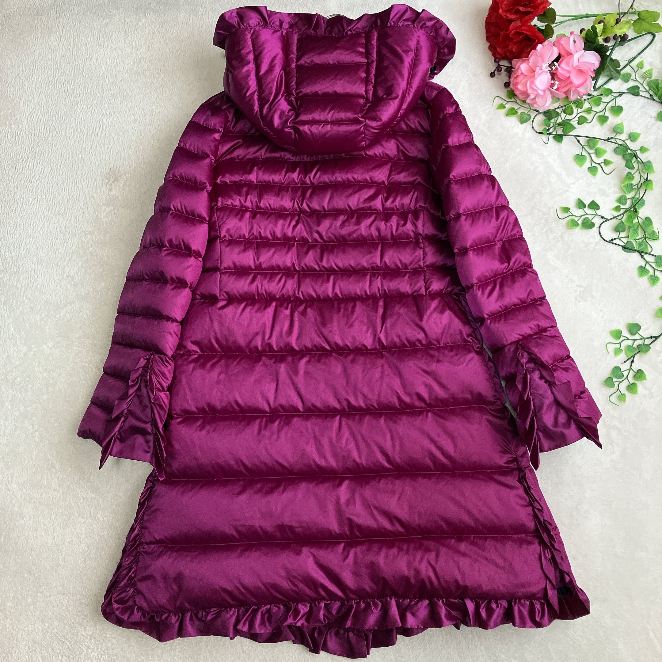 極美品✨ ランバンオンブルー ダウンコート フロントリボン ゆったり Aライン 極美品✨ ランバンオンブルー ダウンコート フロントリボン ゆったり A