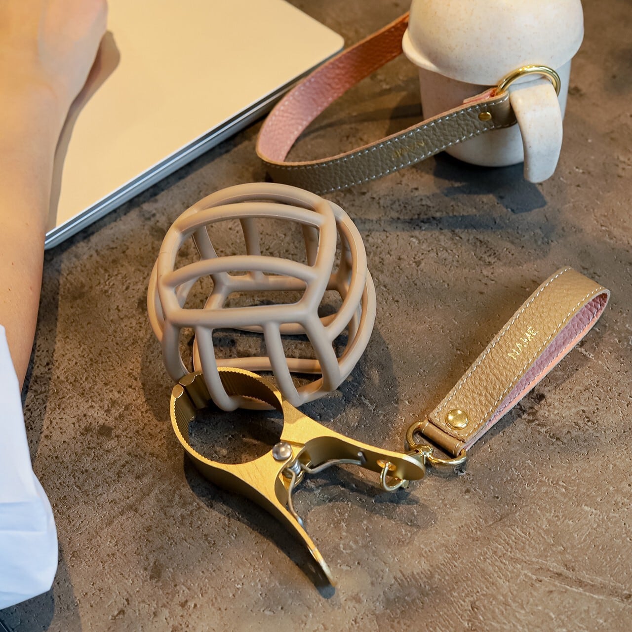 バイカラーレザー シューズクリップ【ゴールド】 | 公式通販 ベビー