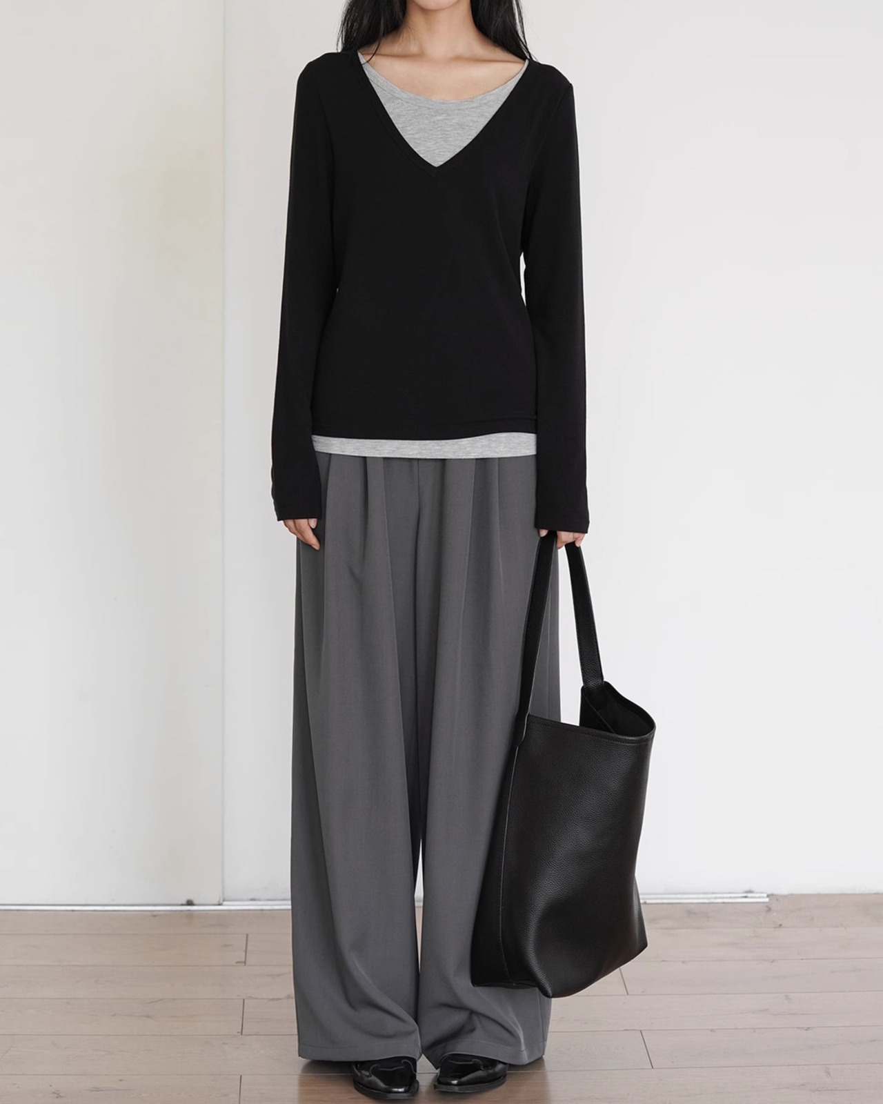 Fake layered long sleeve Tshirt T20310