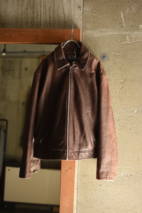 00-90's "DKNY" horsehide leather jacket