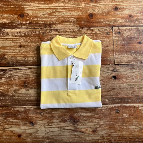 1990's Vintage “ Lacoste" Polo shirt Made in France/Yellow x White /6