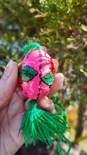 装飾用木製プィサンカ　小（イースターエッグ）　コロミヤモデル　