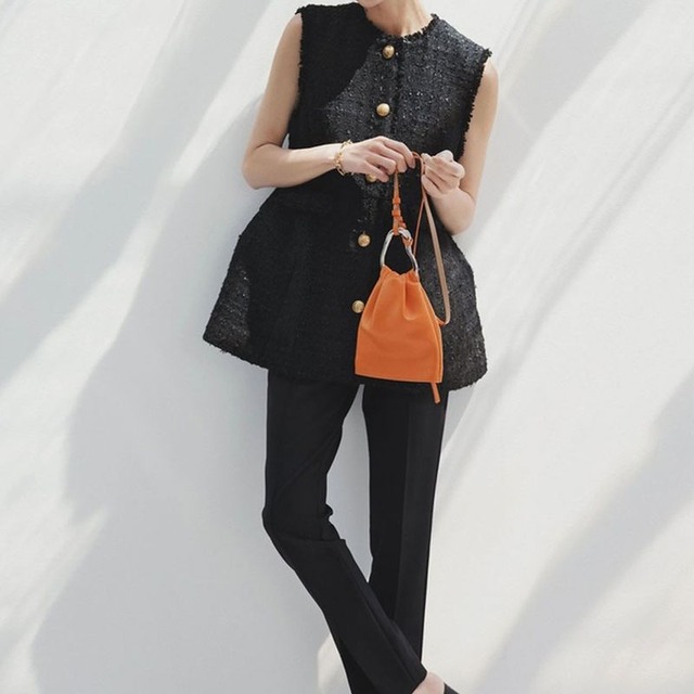 ツイードペプラムジレ　23162