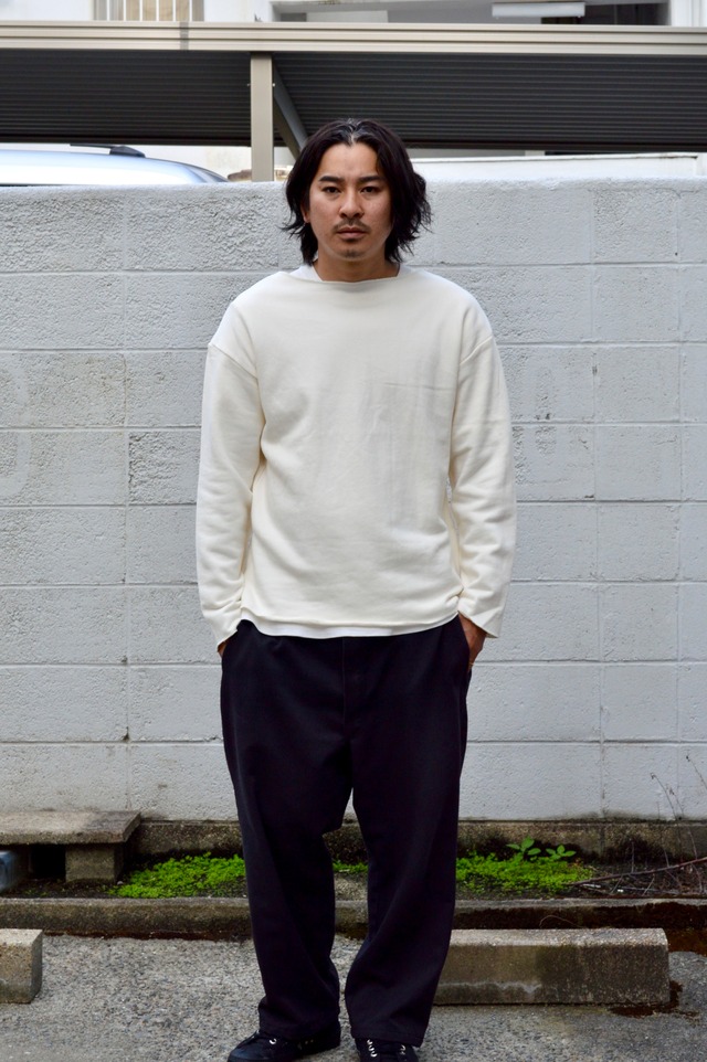 Swedish Army 70s Reproduct Boatneck Under Sweat White スウェーデン軍 復刻 1970 アンダースウェット ボートネック