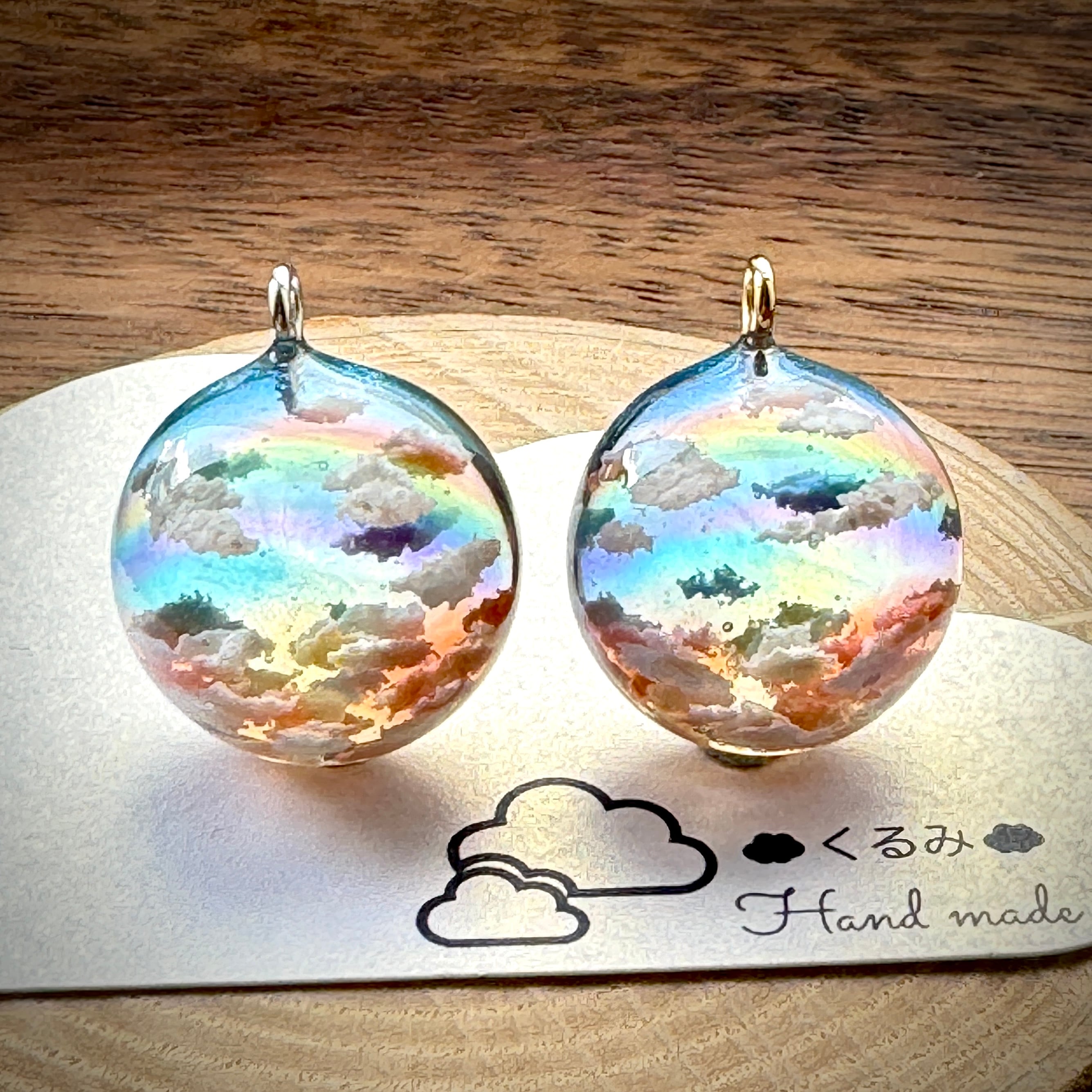 No.227 ハンドメイド 透明感 レジンピアス イヤリング blue