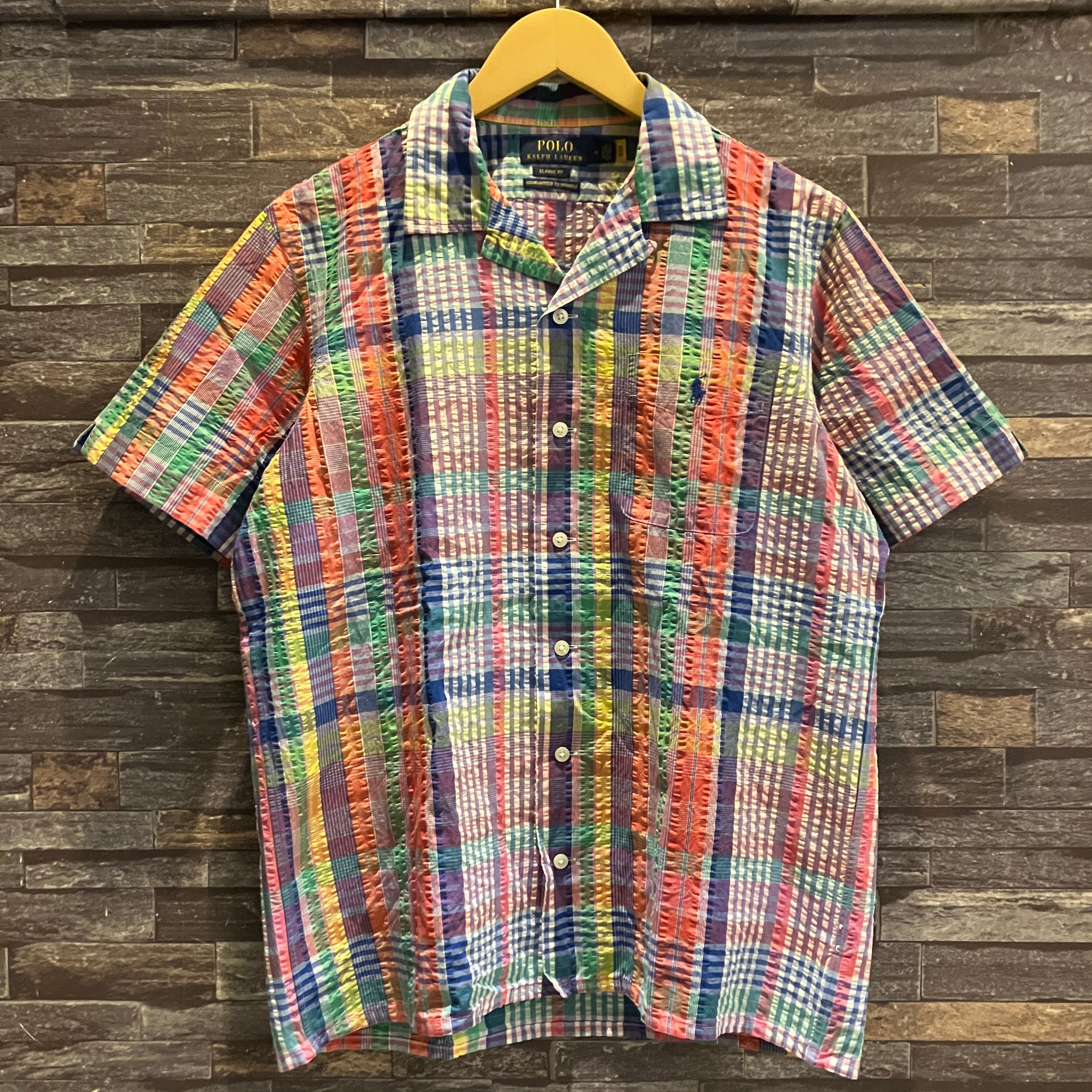 RALPH LAUREN S/S OPENCOLLAR SEERSUCKER CHECK SHIRT | safarionline