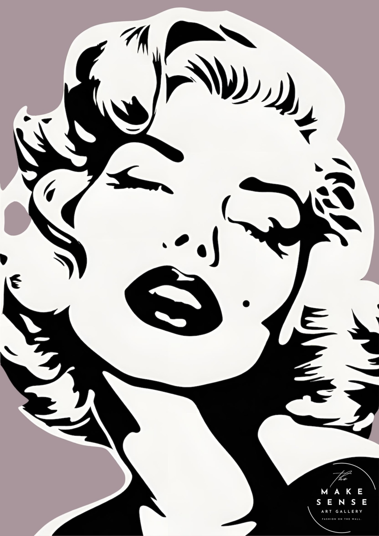 Monroe Love｜ラベンダーグレーが映えるモダンポップアートポスター｜大人の空間を彩る上品で洗練されたインテリアA2ポスター