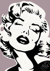 Monroe Love｜ラベンダーグレーが映えるモダンポップアートポスター｜大人の空間を彩る上品で洗練されたインテリアA2ポスター