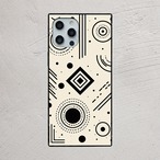 受注生産 iPhoneケース 同心円と菱形の幾何学護符｜魔除けシンボル TALM053B