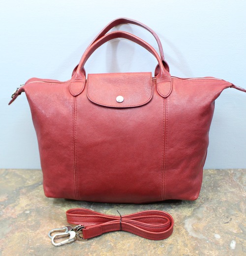 2000000028194 LONGCHAMP LEATHER 2WAY SHOULDER BAG MADE IN FRANCE/ロンシャンプリアージュレザー2wayショルダーバッグ