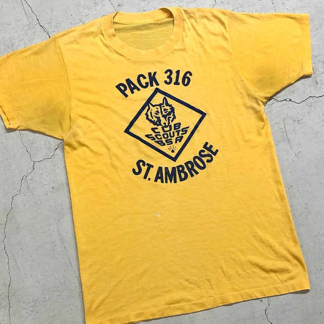 1970'S~1980'S  CUB SCOUTS BSA TEE  "イエロー×ネイビー"
