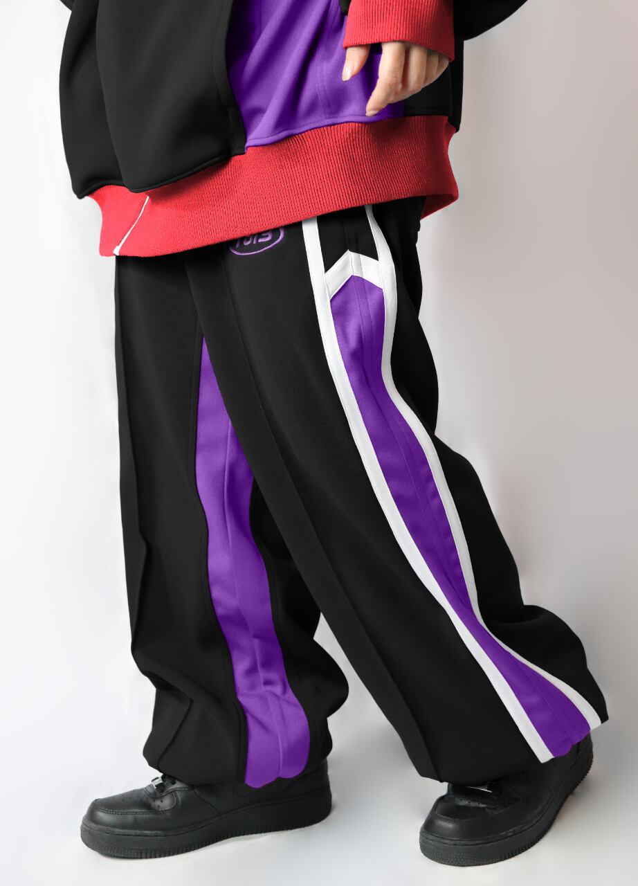 Center pleat side line wide jersey pants (センタープリーツサイド