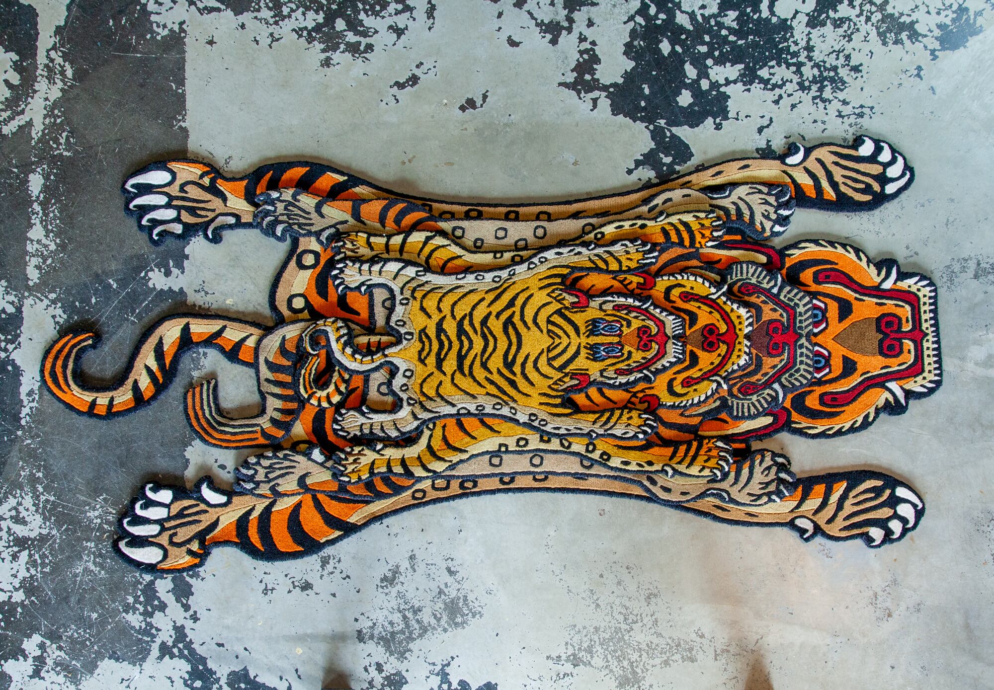 Tibetan Tiger Rug 《Sサイズ•ウール056》チベタンタイガーラグ