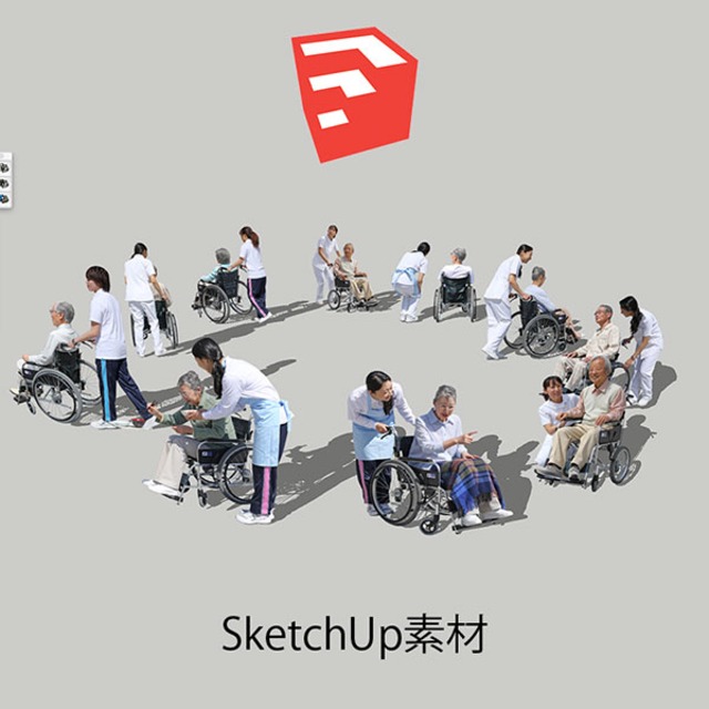 医療人物SketchUp素材10個 4p_set047 - メイン画像