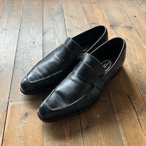 GEORGE CLEVERLEY BLACK LEATHER LOAFER《8 E》