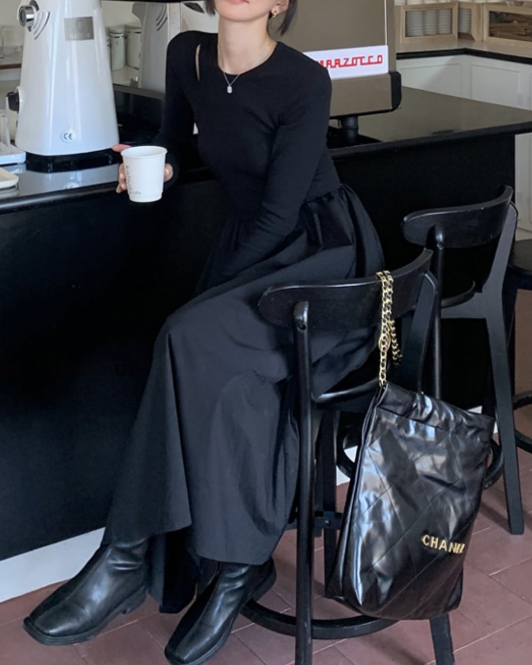 ショルダークロスデザインワンピース A24500